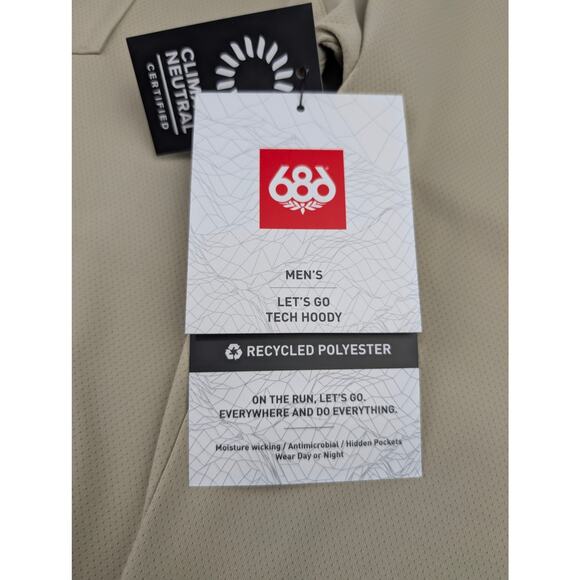 686 Men's Small Let's Go Tech Hoody - Putty - Picture 3 of 9